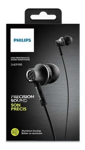Auriculares Philips She9100 tipo She9750 She9000 She8000 Color negro