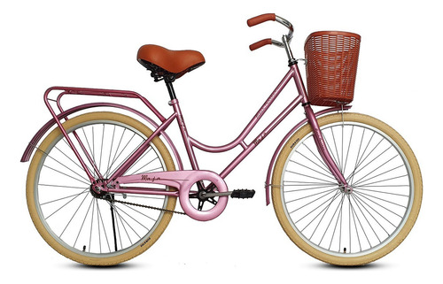 Bicicleta urbana femenina Black Panther Maja R26 1v freno contrapedal color rosa con pie de apoyo