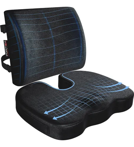 comprar Almohadon Ergonomico Asiento Y Lumbar Negro Malla Lavable Ve