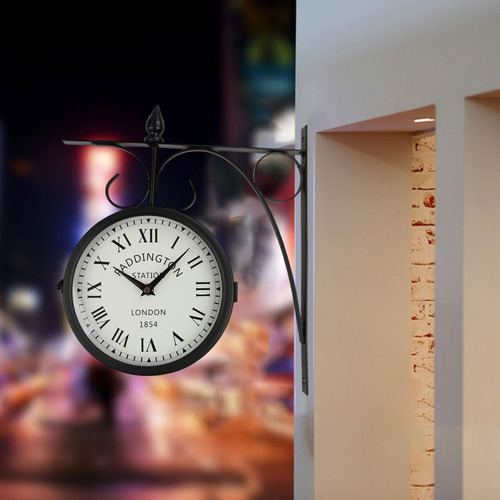 Reloj De Pared De Doble Cara, Reloj Decorativo De , Reloj