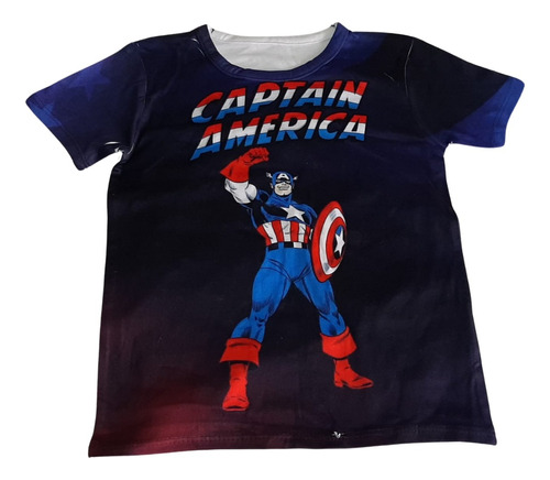 Playera Capitán America Sublimado, Calidad Premium