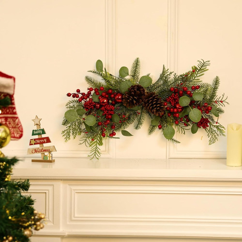 Botín Navideño Hiiarug, 24 Pulgadas, Rama De Pino Artificial
