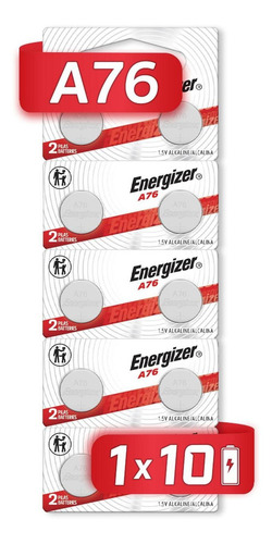 Pila Energizer A76 Alcalina Tira 200 Unidades Lr44 Ag13