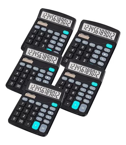 5 Calculadora De Mesa Balcão Escritório Display 12 Digitos