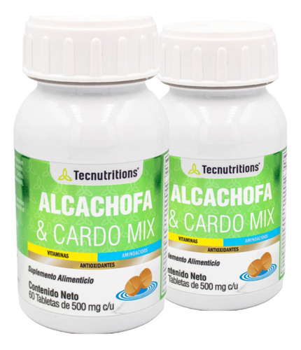 Kit De 2 Suplementos Alcachofa Y Cardo Tecnu® Hígado Detox Sabor Sin Sabor