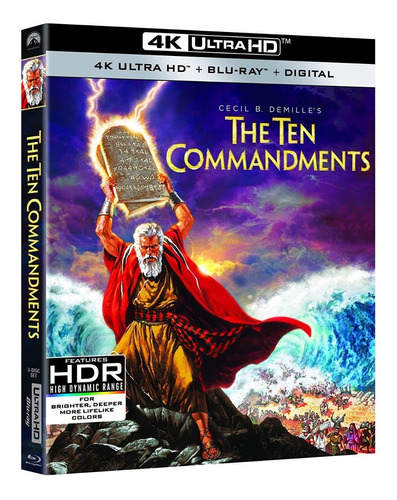 4k Ultra Hd + Blu-ray The Ten Commandments Subtitulos Ingles