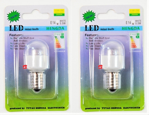 Pack 2 Ampolletas Led E14  Rosca Para Máquina Coser 15w 220v