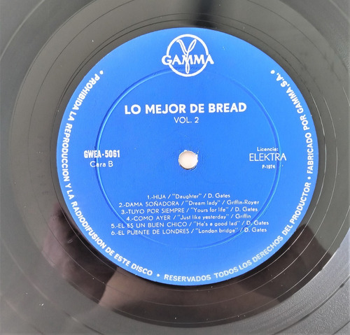 Bread Lp Lo Mejor De Bread Vol. 2 (Usado)