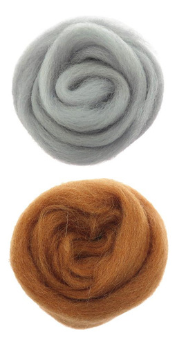 20g Fieltro De Lana Gris + Chocolate Para Artesanñia De