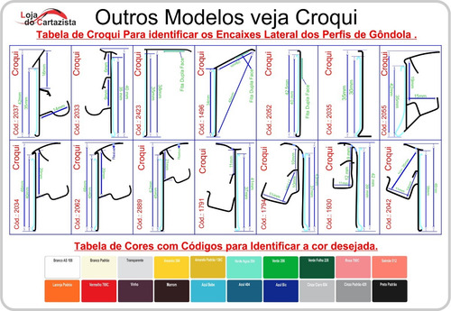 Perfil Porta Etiqueta Gondola Fast Frio Kit C/50 Un Cod 2064