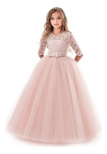 Niña - Vestido De Princesa Con Lazo, Vestido De Fiesta