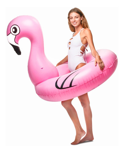 Imagem 1 de 6 de Boia Inflável Gigante Flamingo Adulto 1,2m Piscina Praia