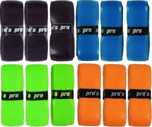 Imagen 3 de 3 de Grips Pros Pro Hyper Cushion X12 Para Raquetas Tenis Padel
