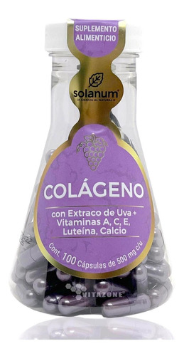 Colágeno Con Extracto De Uva 100 Cápsulas Solanum