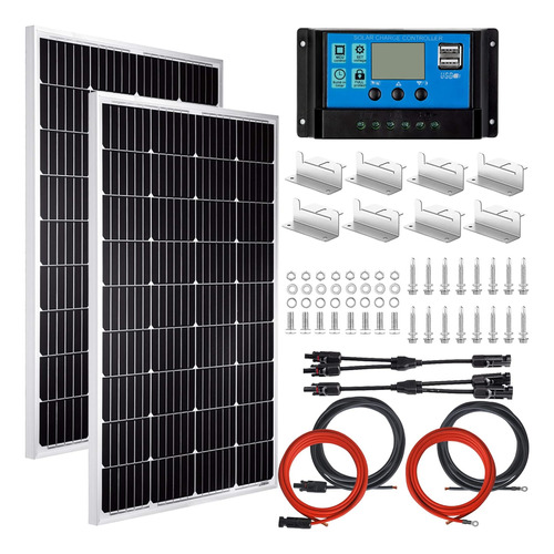 Kit De Panel Solar De 200 Vatios Y 12/24 V Para Casa Rodante