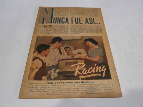 Revista Racing Año 1949 - De Coleccion