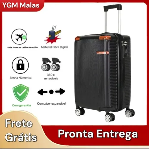 Mala de Viagem Rígida de Bordo Sweet Studio com Rodas Removíveis, Preta