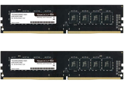 Imagem 1 de 4 de Memória Ram Teamgroup Elite Ddr4 16gb Kit (2 X 8gb) 2666mhz
