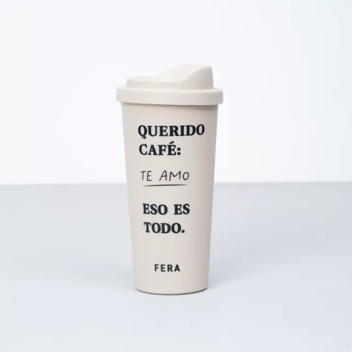 Vaso Termico Cafe Te Taza 500ml Fera Color Marrón Frases