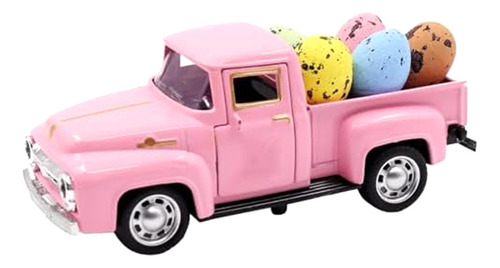 Camión De Pascua Con Huevos, Metal, Decoración De Camión Ant