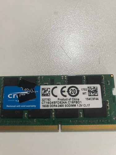 Memoria 16gb Ddr4-2400 Avell G1556 Iron Original