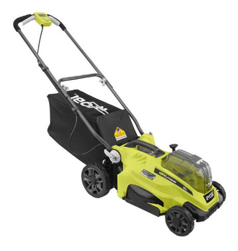 Cortadora de pasto eléctrica Ryobi P1100A con bolsa recolectora color amarillo/negro