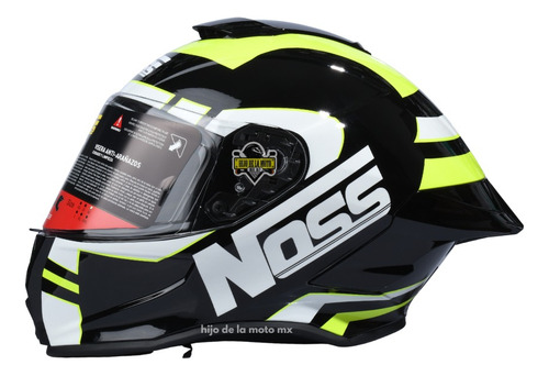 Casco Integral Noss Ns-801 Vr7 (brilla) - Negro Amarillo