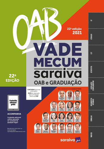 Vade Mecum OAB e Graduação - 22ª edição 2021, de a Saraiva. Editora Saraiva Educação S. A., capa mole em português, 2021
