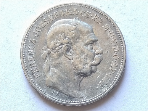 Moneda Plata Hungria  2 Coronas 1912