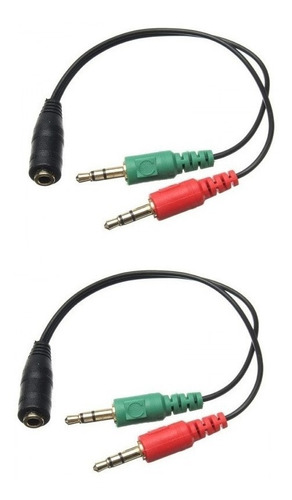 Combo 2 Cable Adaptador  Audio  Dual Micrófono Y Audio