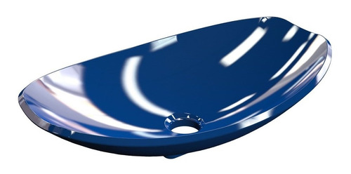Cuba Pia De Apoio Para Banheiro Canoa Luxo 45 C08 Azul Escur Acabamento Hard Lacca PU Cor Azul-escuro