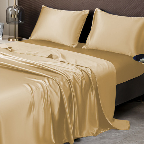 Djjdjjsábanas De Cama De Seda De Lujo Para Hotel, Satén Mate