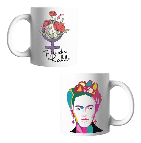 Taza Frida Kahlo Mujer Arte Colores Ceramica Importada