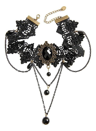 A Joyería De Punky Gótico Gargantilla De Encaje Cadena