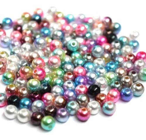 Perlas Biju Nacaradas Arcoiris Colores 6mm 25 Gramos