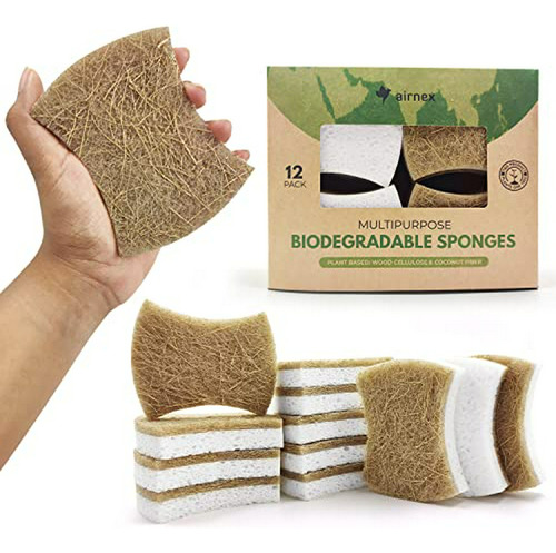 Esponja De Cocina Natural Y Biodegradable Compatible Con Lav