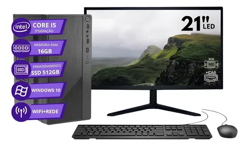 Computador Completo I5 16gb Ssd 512gb Monitor Mouse Teclado