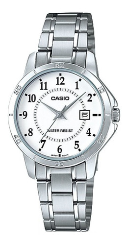 Reloj Para Mujer Casio Ltp_v004d_7b Plateado