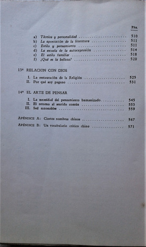La Importancia De Vivir - Lin Yutang - Susamericana 1945 (Usado)