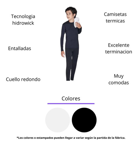 Camiseta Térmica Niños Frisada Infantil Teen Invierno Tipico