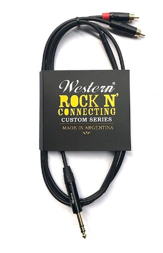 Imagen 4 de 10 de Cable Audio 1,5 Metros Plug Stereo A 2 Rca Western Trs2rca15