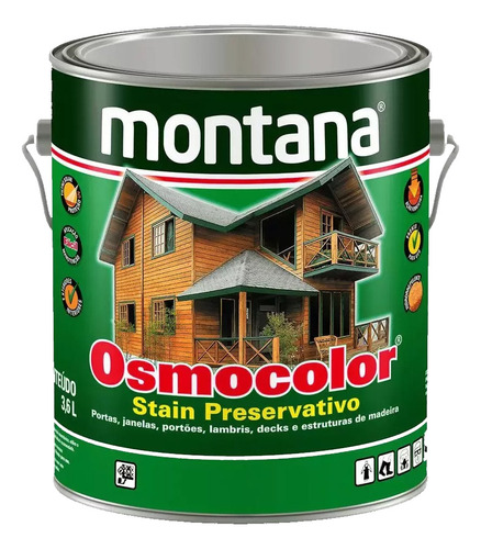 Osmocolor Verniz Stain Mogno Semitransparente 3,6l Montana