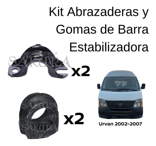 Abrazaderas Y Gomas Barra Estabilizadora Urvan 2004 Original