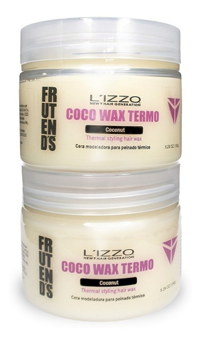 2 Tarros De Coco Wax Termo Lizzo  (150 Gr) Frutends Cera