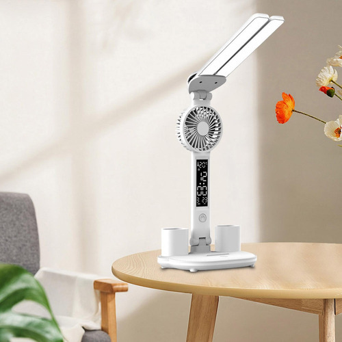 Lámpara De Mesa Con Ventilador Multifuncional 3 Modos