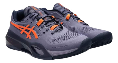 Zapatillas Asics Gel Resolution X Clay Gris Purpura Naranja