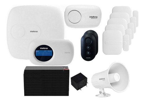 Alarme Intelbras Amt 2018e Disc App 5 Sensor Porta + Corneta