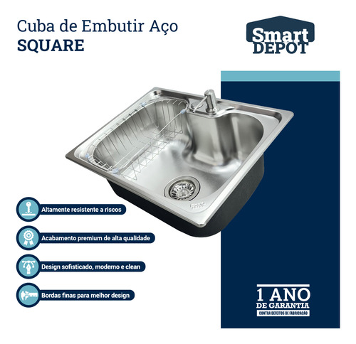 Cuba Cozinha Gourmet Inox Com Acessórios Square