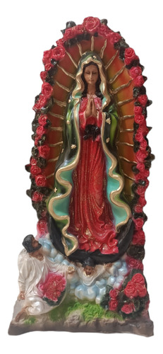 Virgen De Guadalupe Con San Juan Diego 70cm Resina (rustica)