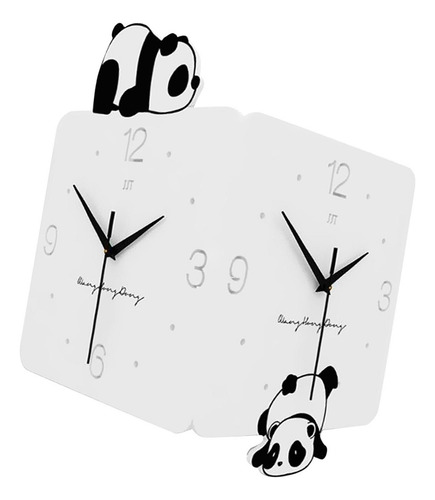 A Reloj De Pared De Esquina, Arte De Pared, Panda De Dibujos